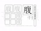 小学6年生で学習する181字の漢字のうち「腹」を掲載しています。正しい書き順と読み方を、無料漢字プリントを使ってしっかり覚えておきましょう。